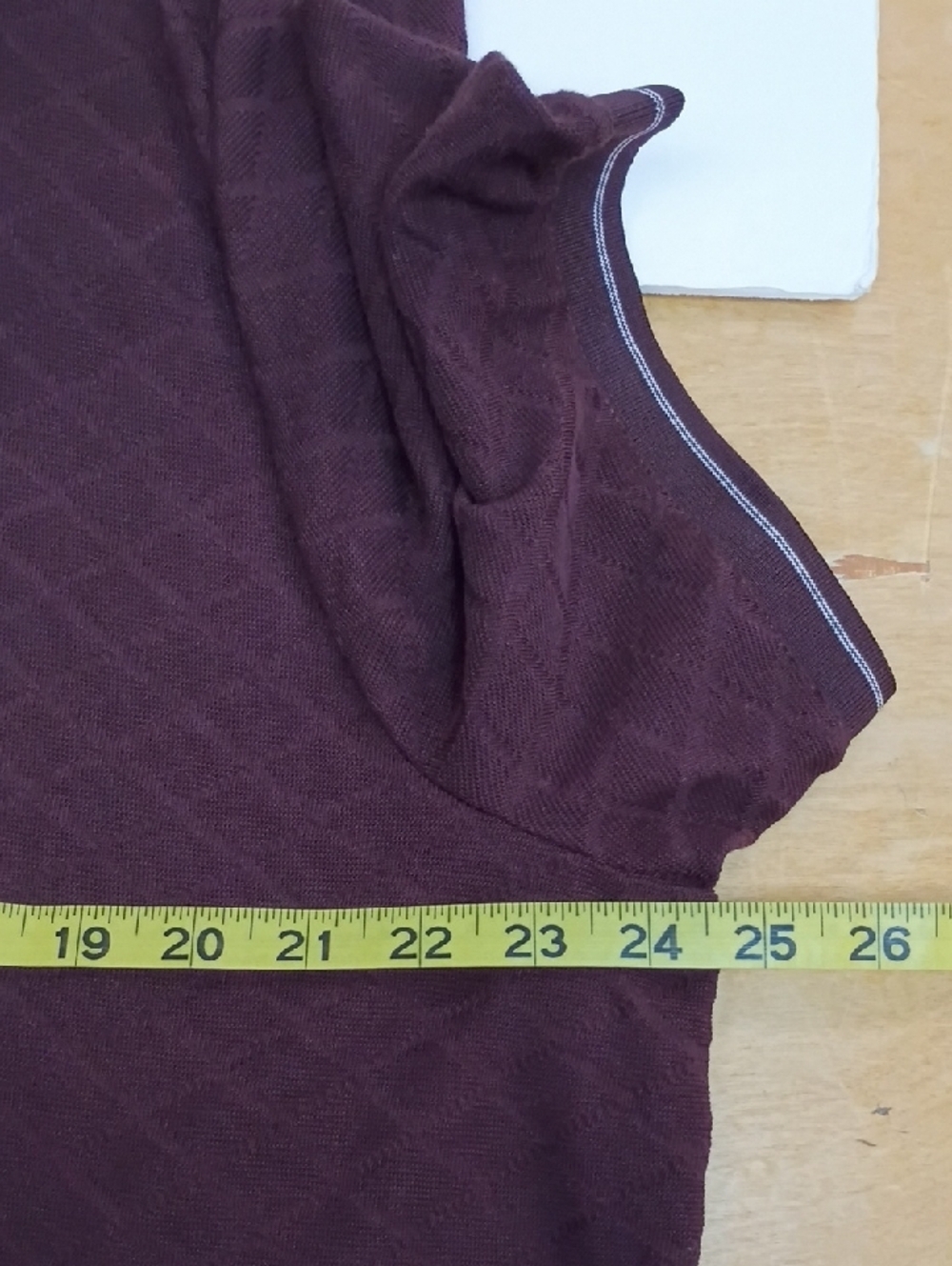 Perry Ellis Burgundy Textured Polo Shirt Contrast Trim Short Sleeve Size XXL - Picture 11 of 12